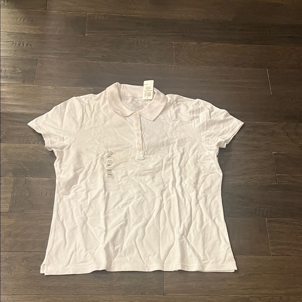 Lady Foot Locker Pique Polo Shirt white new Women’s Size XXL